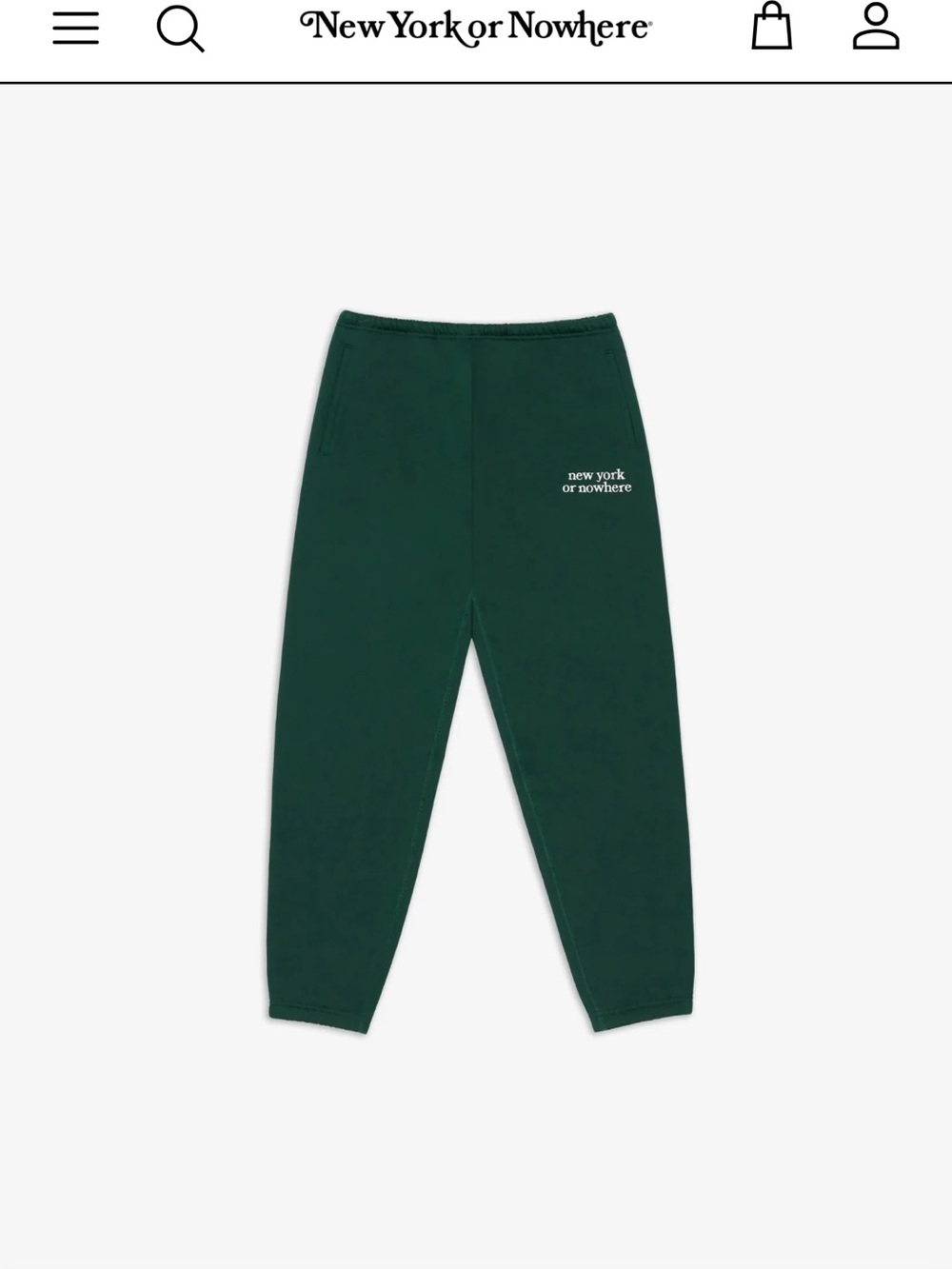 Womens Forest Green 'New York or Nowhere' Logo Joggers